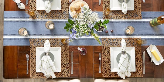 DII® 72" Dobby Striped Fringe Ribbed Table Runner